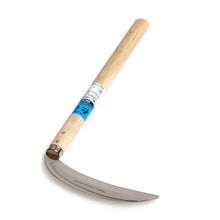 Load image into Gallery viewer, Nisaku NJP130 MIKADUKIGAMA Japanese Stainless Steel Grass Sickle, 7-Inch Blade

